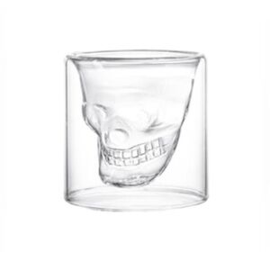 Halloween High Borosilicate Glass Skull Head‎ Cup, Column Double Wall Mug